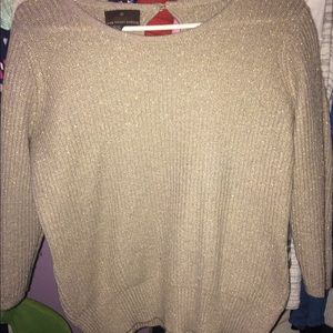 Name brand tan and gold knitted sweater